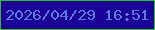 文字の大きさ：5、枠の色：32bd29、背景の色：1c0199、文字の色：597cde 無料ブログパーツのブログ時計