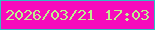 文字の大きさ：2、枠の色：32bdc2、背景の色：f70bbc、文字の色：bef18e 無料ブログパーツのブログ時計