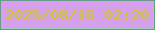 文字の大きさ：5、枠の色：32be5f、背景の色：d7a0ed、文字の色：cdcb0d 無料ブログパーツのブログ時計