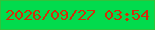文字の大きさ：5、枠の色：32c23b、背景の色：02db4d、文字の色：d22d09 無料ブログパーツのブログ時計