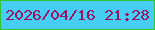 文字の大きさ：4、枠の色：32c42c、背景の色：45cef2、文字の色：981365 無料ブログパーツのブログ時計