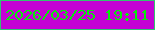 文字の大きさ：4、枠の色：32c470、背景の色：c402d4、文字の色：07ec0b 無料ブログパーツのブログ時計