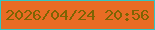 文字の大きさ：5、枠の色：32c6c2、背景の色：e86c24、文字の色：7d6403 無料ブログパーツのブログ時計