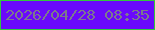 文字の大きさ：2、枠の色：32c73d、背景の色：6a09fb、文字の色：7c7a8c 無料ブログパーツのブログ時計