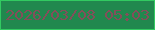 文字の大きさ：3、枠の色：32ca61、背景の色：21884e、文字の色：834f5a 無料ブログパーツのブログ時計