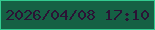文字の大きさ：1、枠の色：32ca90、背景の色：156044、文字の色：2b1335 無料ブログパーツのブログ時計