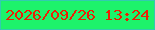 文字の大きさ：3、枠の色：32cbb0、背景の色：1df26b、文字の色：ec1e05 無料ブログパーツのブログ時計