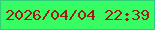 文字の大きさ：4、枠の色：32cd7a、背景の色：35fd63、文字の色：9f1d18 無料ブログパーツのブログ時計