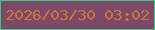 文字の大きさ：4、枠の色：32cd7f、背景の色：7f4869、文字の色：c47a38 無料ブログパーツのブログ時計