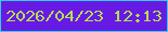 文字の大きさ：3、枠の色：32cded、背景の色：671ae4、文字の色：b3df54 無料ブログパーツのブログ時計