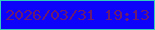 文字の大きさ：1、枠の色：32cebd、背景の色：0d02fa、文字の色：6b1b6f 無料ブログパーツのブログ時計