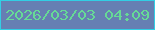 文字の大きさ：3、枠の色：32cee4、背景の色：667fb3、文字の色：66da96 無料ブログパーツのブログ時計