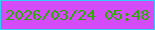文字の大きさ：1、枠の色：32cef3、背景の色：d34cf8、文字の色：2dab04 無料ブログパーツのブログ時計