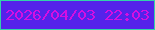 文字の大きさ：1、枠の色：32d2aa、背景の色：5522ea、文字の色：d40fe2 無料ブログパーツのブログ時計