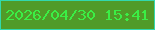 文字の大きさ：2、枠の色：32d8ad、背景の色：509b28、文字の色：3bee45 無料ブログパーツのブログ時計