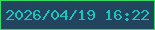 文字の大きさ：1、枠の色：32db63、背景の色：23445e、文字の色：1bc4bc 無料ブログパーツのブログ時計