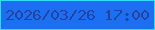 文字の大きさ：3、枠の色：32dbf8、背景の色：1b6ff0、文字の色：25429f 無料ブログパーツのブログ時計