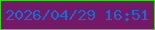 文字の大きさ：5、枠の色：32dc01、背景の色：731968、文字の色：186bd0 無料ブログパーツのブログ時計
