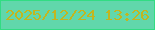 文字の大きさ：3、枠の色：32dc83、背景の色：61d7ab、文字の色：c2b61f 無料ブログパーツのブログ時計
