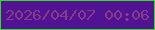 文字の大きさ：1、枠の色：32dd1e、背景の色：511294、文字の色：843e87 無料ブログパーツのブログ時計