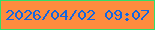 文字の大きさ：1、枠の色：32de6b、背景の色：fe8c3e、文字の色：1366e1 無料ブログパーツのブログ時計