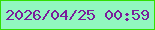 文字の大きさ：1、枠の色：32df04、背景の色：91f7c0、文字の色：7a1d9b 無料ブログパーツのブログ時計