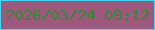 文字の大きさ：5、枠の色：32dffb、背景の色：9d587c、文字の色：2f8b39 無料ブログパーツのブログ時計