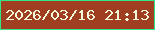 文字の大きさ：5、枠の色：32e586、背景の色：9f3e20、文字の色：f3fada 無料ブログパーツのブログ時計
