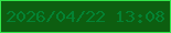 文字の大きさ：1、枠の色：32e64b、背景の色：0d5e10、文字の色：048233 無料ブログパーツのブログ時計