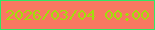 文字の大きさ：5、枠の色：32e765、背景の色：f97861、文字の色：a2de0a 無料ブログパーツのブログ時計