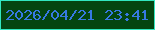 文字の大きさ：5、枠の色：32e7c1、背景の色：044511、文字の色：3779e3 無料ブログパーツのブログ時計