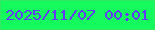 文字の大きさ：5、枠の色：32e863、背景の色：15fa5c、文字の色：623df5 無料ブログパーツのブログ時計