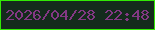 文字の大きさ：1、枠の色：32e905、背景の色：142b1c、文字の色：833884 無料ブログパーツのブログ時計