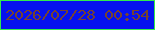 文字の大きさ：1、枠の色：32eb4b、背景の色：0611ef、文字の色：754331 無料ブログパーツのブログ時計
