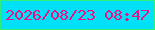 文字の大きさ：3、枠の色：32ee7b、背景の色：00e1f7、文字の色：e61387 無料ブログパーツのブログ時計