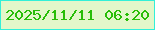 文字の大きさ：5、枠の色：32efd8、背景の色：e2f7ca、文字の色：28bd08 無料ブログパーツのブログ時計