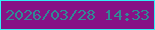 文字の大きさ：1、枠の色：32eff6、背景の色：871286、文字の色：318995 無料ブログパーツのブログ時計