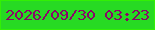 文字の大きさ：2、枠の色：32f004、背景の色：27da23、文字の色：8b0668 無料ブログパーツのブログ時計