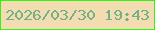 文字の大きさ：4、枠の色：32f412、背景の色：f4dcb2、文字の色：70b285 無料ブログパーツのブログ時計