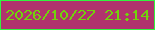 文字の大きさ：2、枠の色：32f43f、背景の色：b0336d、文字の色：71d30b 無料ブログパーツのブログ時計