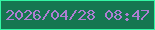 文字の大きさ：2、枠の色：32f5a5、背景の色：157651、文字の色：ae7ed3 無料ブログパーツのブログ時計