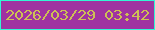 文字の大きさ：5、枠の色：32f6d4、背景の色：9f33a1、文字の色：cdc054 無料ブログパーツのブログ時計