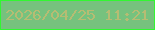 文字の大きさ：4、枠の色：32f732、背景の色：76c27e、文字の色：b6bc73 無料ブログパーツのブログ時計