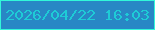 文字の大きさ：5、枠の色：32f7d9、背景の色：2887c5、文字の色：1ecbd6 無料ブログパーツのブログ時計
