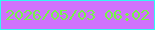 文字の大きさ：1、枠の色：32f8f1、背景の色：cf72fc、文字の色：77f349 無料ブログパーツのブログ時計