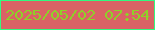 文字の大きさ：1、枠の色：32fa7f、背景の色：da6365、文字の色：8ed028 無料ブログパーツのブログ時計