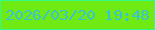 文字の大きさ：5、枠の色：32fa8e、背景の色：6feb13、文字の色：37c3d3 無料ブログパーツのブログ時計