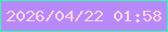 文字の大きさ：2、枠の色：32faaa、背景の色：b78af9、文字の色：ffd4e1 無料ブログパーツのブログ時計