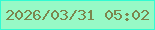 文字の大きさ：2、枠の色：32fad2、背景の色：97f9c6、文字の色：7b864e 無料ブログパーツのブログ時計