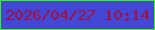 文字の大きさ：3、枠の色：32fb06、背景の色：4248d5、文字の色：a2113b 無料ブログパーツのブログ時計